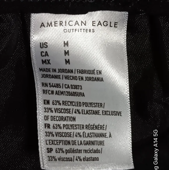 American Eagle Black Pull On Stretch Pants Medium - Picture 4 of 9